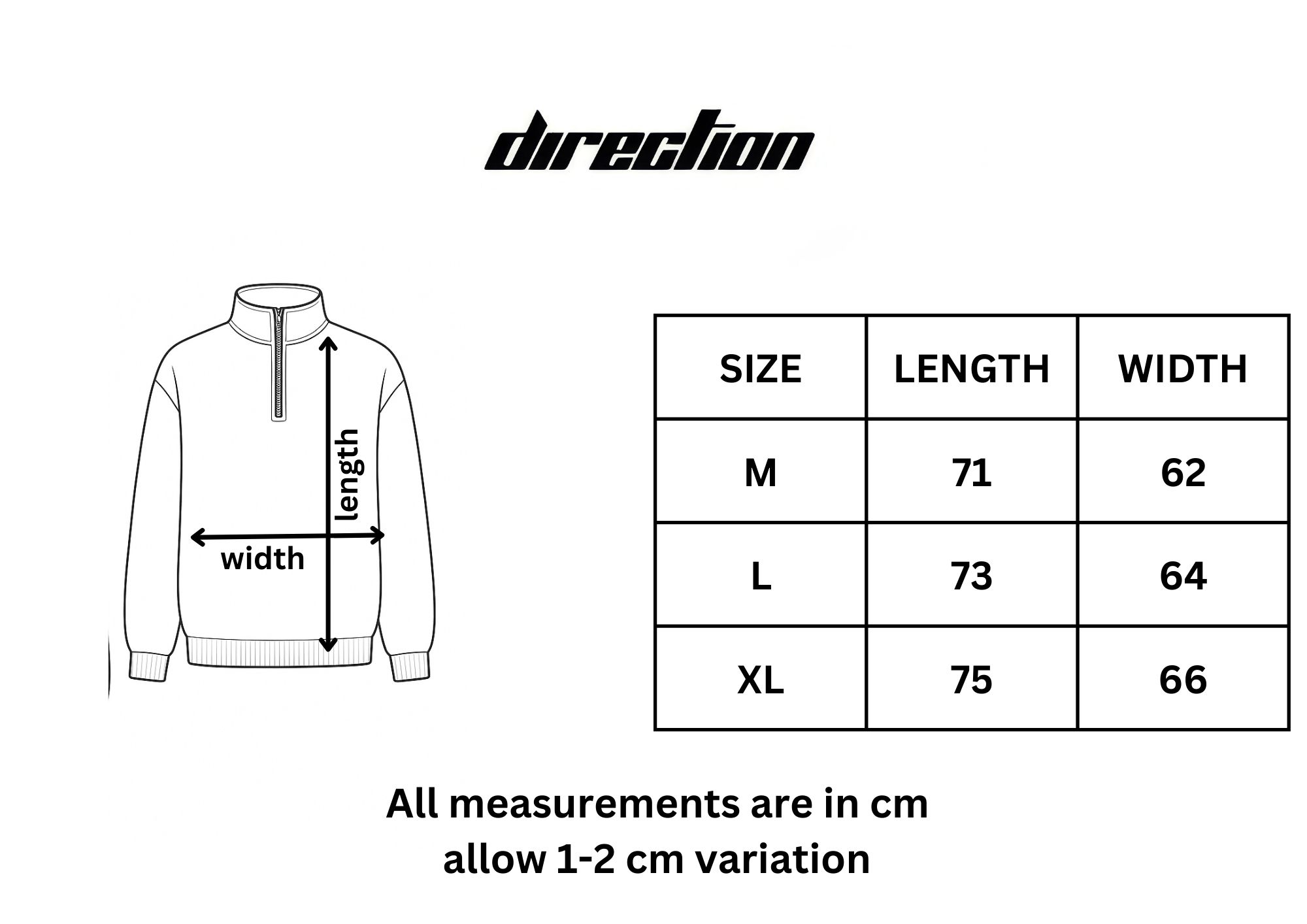 جدول المقاسات